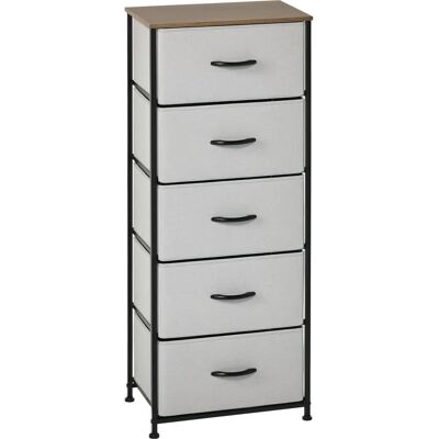 HOMCOM Gabinete de Almacenamiento - 5 Cajones - Gris - Diseño Moderno HOMCOM Gabinete de Almacenamiento - 5 Cajones - Gris - Diseño Moderno