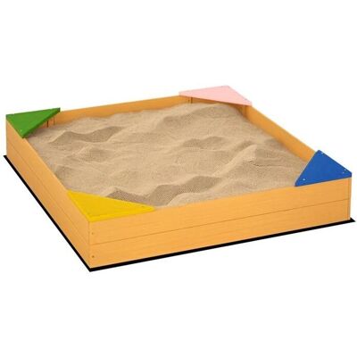 Bac à sable carré en bois Outsunny avec 4 sièges - Publicité Bac à sable carré en bois Outsunny avec 4 sièges - Publicité