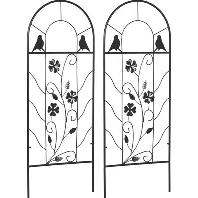 Graticciato da giardino Outsunny - Set di 2 supporti metallici decorativi Graticciato da giardino Outsunny - Set di 2 supporti metallici decorativi