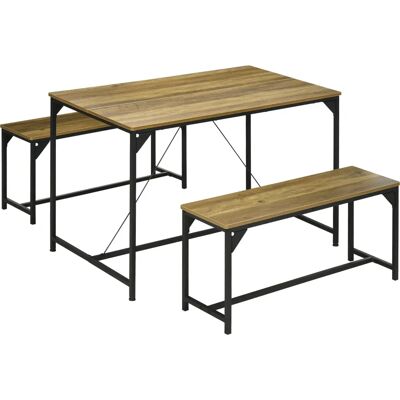 HOMCOM Set da Pranzo Moderno - Tavolo e Panchine HOMCOM Set da Pranzo Moderno - Tavolo e Panchine