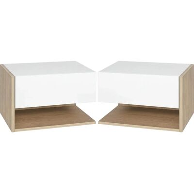 Ensemble de 2 Tables de Chevet Murales HOMCOM - Design Contemporain - Publicité Ensemble de 2 Tables de Chevet Murales HOMCOM - Design Contemporain - Publicité