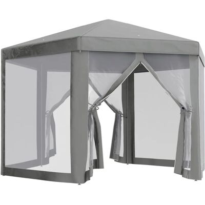 Toldo de recepción hexagonal Outsunny - Poliéster impermeable, Estructura de acero Toldo de recepción hexagonal Outsunny - Poliéster impermeable, Estructura de acero