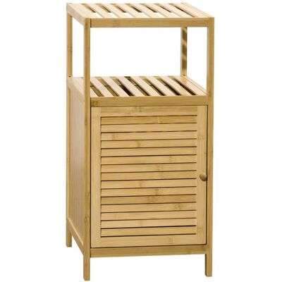 Kleankin Armoire de Rangement de Salle de Bain en Bambou Naturel - 2 Étagères & 1 Porte - Publicité Kleankin Armoire de Rangement de Salle de Bain en Bambou Naturel - 2 Étagères & 1 Porte - Publicité