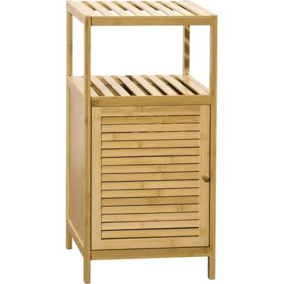 Kleankin Armoire de Rangement de Salle de Bain en Bambou Naturel - 2 Étagères & 1 Porte - Publicité Kleankin Armoire de Rangement de Salle de Bain en Bambou Naturel - 2 Étagères & 1 Porte - Publicité