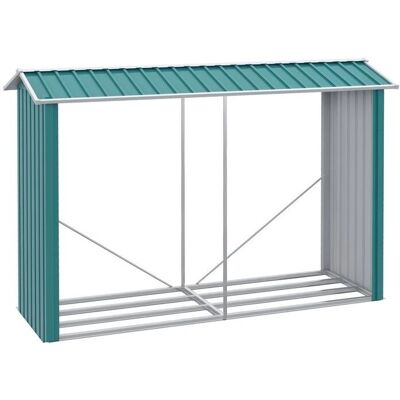 Abri à bois en acier galvanisé - 240x86x160cm - Outsunny - Publicité Abri à bois en acier galvanisé - 240x86x160cm - Outsunny - Publicité