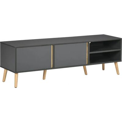 HOMCOM Meuble TV Design scandinave jusqu'à 55 pouces - Publicité HOMCOM Meuble TV Design scandinave jusqu'à 55 pouces - Publicité