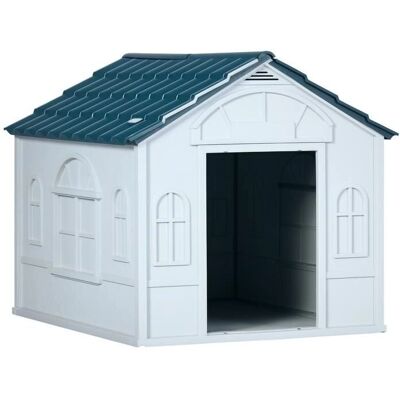 PawHut Niches pour chien PP blanc - 65x75,7x63cm - Style cottage - Publicité PawHut Niches pour chien PP blanc - 65x75,7x63cm - Style cottage - Publicité