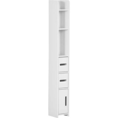 Kleankin Weiß Badezimmer Schrank - 120 cm mit Regalen & Schränken Kleankin Weiß Badezimmer Schrank - 120 cm mit Regalen & Schränken