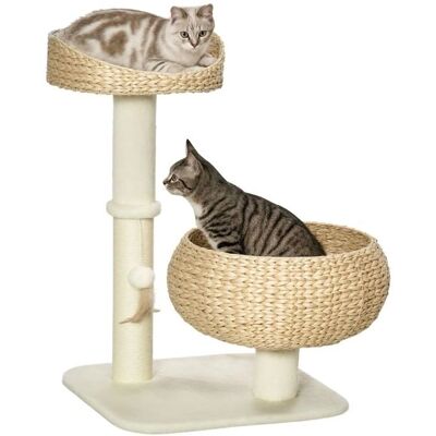 Arbre à Chat PawHut - Tour d'Escalade en Sisal avec Niche et Plateforme - Publicité Arbre à Chat PawHut - Tour d'Escalade en Sisal avec Niche et Plateforme - Publicité