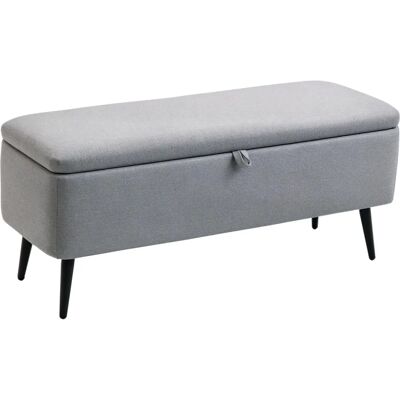 Banquette de rangement gris HOMCOM 102x40x39.5cm 2 en 1 avec pieds en acier - Publicité Banquette de rangement gris HOMCOM 102x40x39.5cm 2 en 1 avec pieds en acier - Publicité