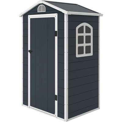 Cobertizo de jardín de polipropileno Outsunny con puerta con cerradura Cobertizo de jardín de polipropileno Outsunny con puerta con cerradura