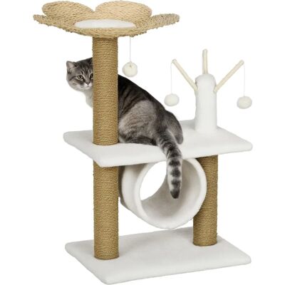 Arbre à chat beige Cosy Chic avec sisal, tunnel, plateformes - Publicité Arbre à chat beige Cosy Chic avec sisal, tunnel, plateformes - Publicité