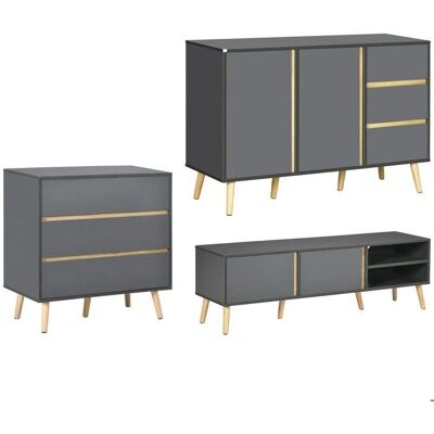 HOMCOM Meuble TV scandinave et rangement - pour téléviseurs jusqu'à 55 pouces - Publicité HOMCOM Meuble TV scandinave et rangement - pour téléviseurs jusqu'à 55 pouces - Publicité