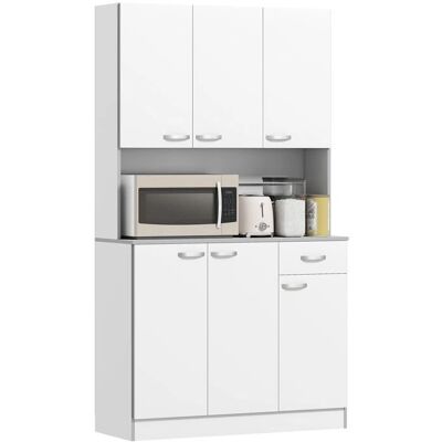 Homcom Buffet Blanc Gris 6 Portes et 1 Tiroir - Design Moderne - Publicité Homcom Buffet Blanc Gris 6 Portes et 1 Tiroir - Design Moderne - Publicité