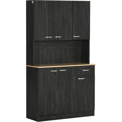 HOMCOM Buffet de cuisine noir avec 6 portes et 1 tiroir - Meuble de rangement - Publicité HOMCOM Buffet de cuisine noir avec 6 portes et 1 tiroir - Meuble de rangement - Publicité