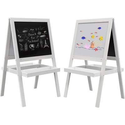 AIYAPLAY Kindertafel-Doppelseitiges Aufstellbild - Magnetische Whiteboard & Kreidetafel - 2 Aufbewahrungsfächer - MDF AIYAPLAY Kindertafel-Doppelseitiges Aufstellbild - Magnetische Whiteboard & Kreidetafel - 2 Aufbewahrungsfächer - MDF
