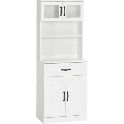 Buffet de Cuisine HOMCOM Blanc avec Portes en Verre et Tiroirs - 60x38x161cm - Publicité Buffet de Cuisine HOMCOM Blanc avec Portes en Verre et Tiroirs - 60x38x161cm - Publicité