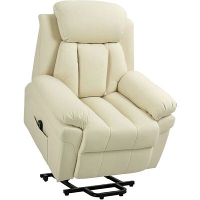 HOMCOM Fauteuil électrique releveur - Crème - Relaxation, Confort - Publicité HOMCOM Fauteuil électrique releveur - Crème - Relaxation, Confort - Publicité