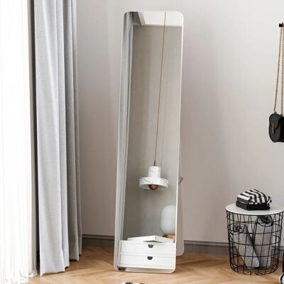 Specchio Rettangolare Bianco su Pianta e a Parete HOMCOM - Moderno ed Elegante Specchio Rettangolare Bianco su Pianta e a Parete HOMCOM - Moderno ed Elegante