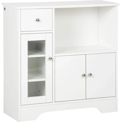 HOMCOM Witte Buffet met Glazen Deur - Buffet HOMCOM Witte Buffet met Glazen Deur - Buffet