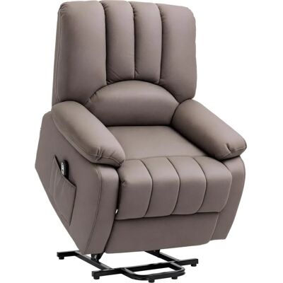 Fauteuil releveur électrique HOMCOM gris - Dossier et repose-pieds ajustables - Publicité Fauteuil releveur électrique HOMCOM gris - Dossier et repose-pieds ajustables - Publicité