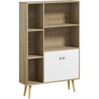 HOMCOM Estantería escandinava con 5 compartimentos - Eiche - 80L x 23,5B x 123H cm HOMCOM Estantería escandinava con 5 compartimentos - Eiche - 80L x 23,5B x 123H cm