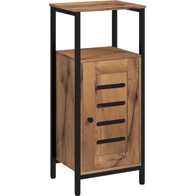 Kleankin Badezimmerschrank - Rustikaler Braun mit Lamellentür und offenem Fach Kleankin Badezimmerschrank - Rustikaler Braun mit Lamellentür und offenem Fach