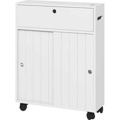 kleankin Badezimmer Aufbewahrungsschrank - Weiß - Platzsparend, Mehrere Fächer, MDF kleankin Badezimmer Aufbewahrungsschrank - Weiß - Platzsparend, Mehrere Fächer, MDF