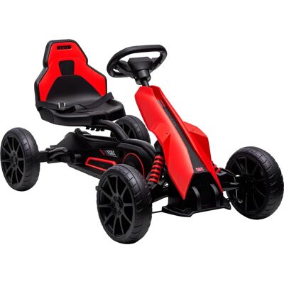 Kart à pédales pour enfants HOMCOM - Siège réglable - Roues EVA - 100x58x58.5cm - Rouge et Noir - Publicité Kart à pédales pour enfants HOMCOM - Siège réglable - Roues EVA - 100x58x58.5cm - Rouge et Noir - Publicité