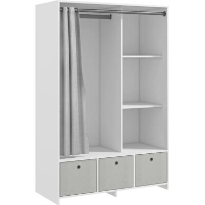 HOMCOM Armoire blanche avec étagères et tringle - Armoire - Publicité HOMCOM Armoire blanche avec étagères et tringle - Armoire - Publicité