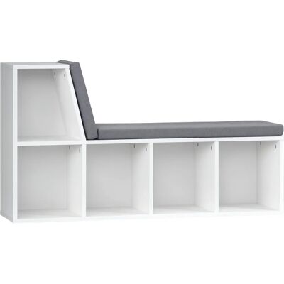 Banquette de rangement HOMCOM 2 en 1 Blanc/Gris - Publicité Banquette de rangement HOMCOM 2 en 1 Blanc/Gris - Publicité