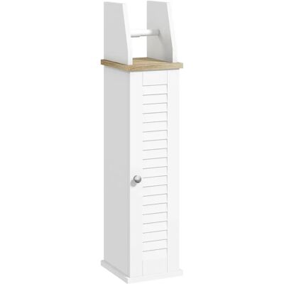 Kleankin Toilettenpapierhalter Schrank - Verstellbare Regale Badezimmermöbel Kleankin Toilettenpapierhalter Schrank - Verstellbare Regale Badezimmermöbel