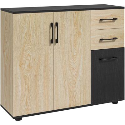 HOMCOM Buffet moderne - 2 armoires, étagère réglable - Publicité HOMCOM Buffet moderne - 2 armoires, étagère réglable - Publicité