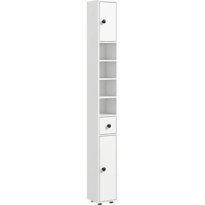 Kleankin Badezimmerschrank - Verstellbare Regale - Weiß - Badezimmer Kleankin Badezimmerschrank - Verstellbare Regale - Weiß - Badezimmer