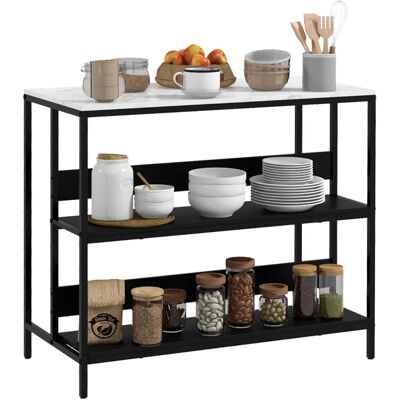 HOMCOM Îlot de cuisine moderne avec étagères - Effet marbre - 100x50x90 cm - Publicité HOMCOM Îlot de cuisine moderne avec étagères - Effet marbre - 100x50x90 cm - Publicité
