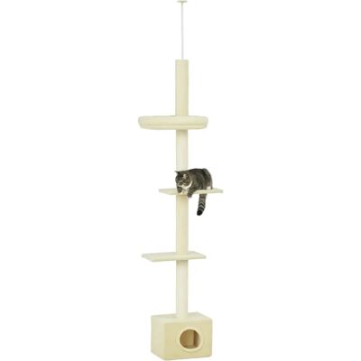 Arbre à Chat PawHut Hauteur Réglable - Beige - Griffoir - Publicité Arbre à Chat PawHut Hauteur Réglable - Beige - Griffoir - Publicité