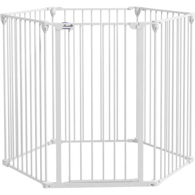 PawHut Barrière de Sécurité pour Animaux Blanc 6 Panneaux - Publicité PawHut Barrière de Sécurité pour Animaux Blanc 6 Panneaux - Publicité