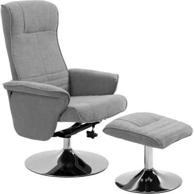 HOMCOM - 135° incline - Grey fabric - Footrest - Sillón reclinable HOMCOM - 135° incline - Grey fabric - Footrest - Sillón reclinable