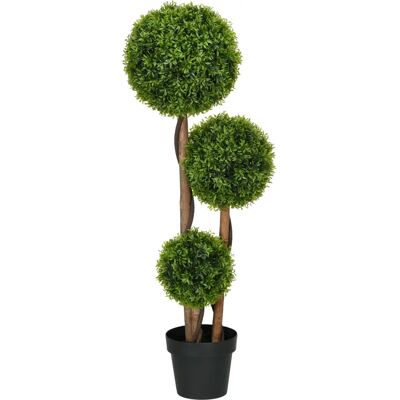 Arbre Artificiel Buis HOMCOM - 110cm, Vert, Sans assemblage - Publicité Arbre Artificiel Buis HOMCOM - 110cm, Vert, Sans assemblage - Publicité