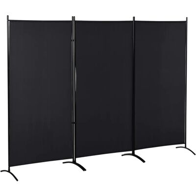 Paravent HOMCOM Noir Ajustable Pliable - Publicité Paravent HOMCOM Noir Ajustable Pliable - Publicité