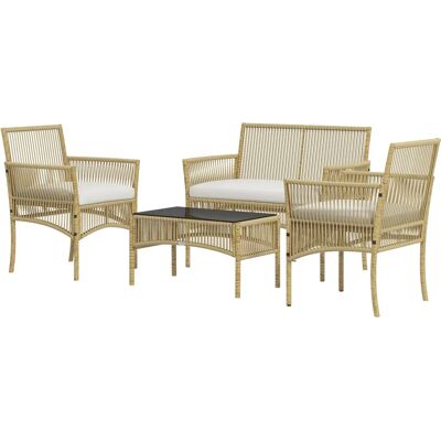 Outsunny Gartenset - Rattan & Metall - Beige Outsunny Gartenset - Rattan & Metall - Beige
