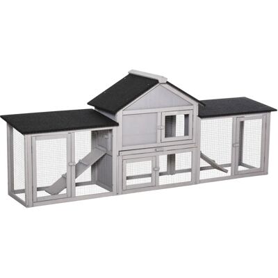 PawHut - 2-Storey Rabbit Hutch - Pine - Pre-oiled - Rabbit Hutch PawHut - 2-Storey Rabbit Hutch - Pine - Pre-oiled - Rabbit Hutch