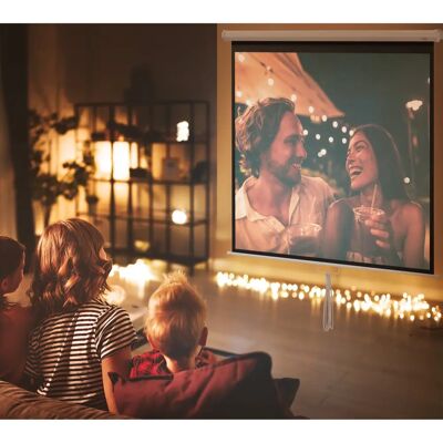 Écran de projection HOMCOM 99 Pouces - 4K HD, Montage Murale/Plafond - Publicité Écran de projection HOMCOM 99 Pouces - 4K HD, Montage Murale/Plafond - Publicité
