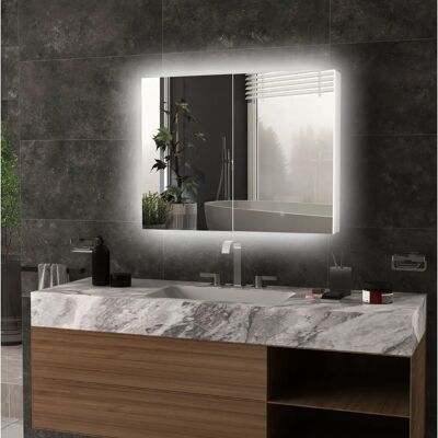 kleankin Badezimmerspiegel mit LED-Beleuchtung - 2-in-1, 90x15x70cm kleankin Badezimmerspiegel mit LED-Beleuchtung - 2-in-1, 90x15x70cm