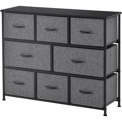 HOMCOM Commode - 8 tiroirs - Gris foncé - Publicité HOMCOM Commode - 8 tiroirs - Gris foncé - Publicité