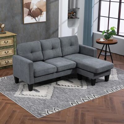 Divano angolare HOMCOM 3 posti con chaise reversibile - Soggiorno - Massimo comfort Divano angolare HOMCOM 3 posti con chaise reversibile - Soggiorno - Massimo comfort