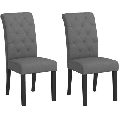 Sedie da pranzo Chesterfield grigio scuro HOMCOM - Set da 2 Sedie da pranzo Chesterfield grigio scuro HOMCOM - Set da 2