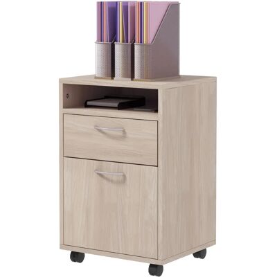 HOMCOM Armoire de bureau blanche à roulettes avec tiroirs et étagère - Meuble de bureau - Publicité HOMCOM Armoire de bureau blanche à roulettes avec tiroirs et étagère - Meuble de bureau - Publicité