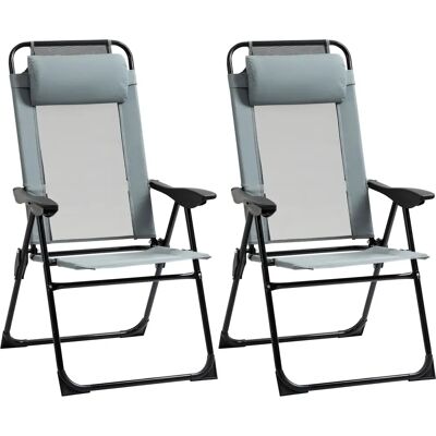 Conjunto de Sillas de Jardín Outsunny - Sillas Plegables con 5 Posiciones Ajustables Conjunto de Sillas de Jardín Outsunny - Sillas Plegables con 5 Posiciones Ajustables