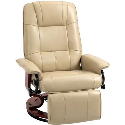 Homcom - 833-621V01CW - Crème - Pivot 360° - Fauteuil inclinable - Publicité Homcom - 833-621V01CW - Crème - Pivot 360° - Fauteuil inclinable - Publicité
